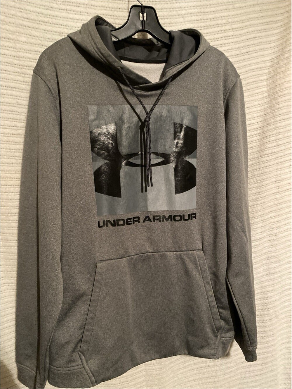 Under Armour Storm Hoodie Mens Cog Gray Fleece Lined Embroidered Logo Pullover